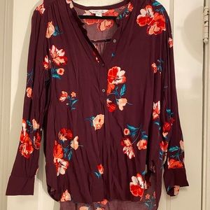 Burgundy floral tunic